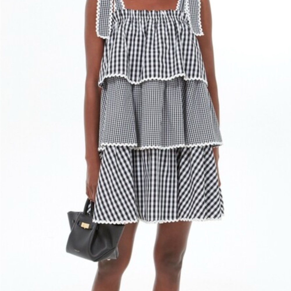 Gingham Tiered Mini Dress